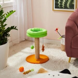 Cat Scratching Pole Lounge Bed with Ball Hover Image