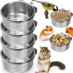 Detachable Metal Cage-Mounted Pet Food Water Bowl